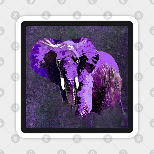 ELEPHANT PURPLE VIOLET SPARKLE Magnet by Overthetopsm