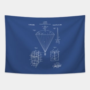 Parachute Patent - Sky Diving Art - Blueprint Tapestry