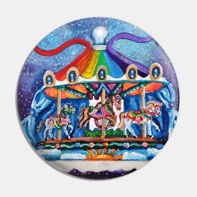 Enchanted Butterfly Dream Carousel Pin by Art by Deborah Camp