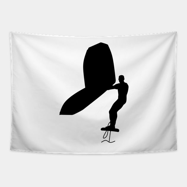 Wing surfer wing surfing with foil wing Tapestry by der-berliner