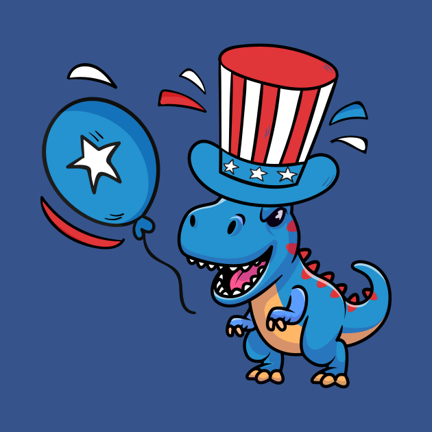 USA T-Rex Dinosaur USA Flag 4th of July Toddler Infant Kids by Medtif