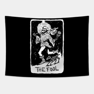 The Fool Skeleton Tarot Card Tapestry