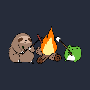 Campfire Sloth and Frog T-Shirt