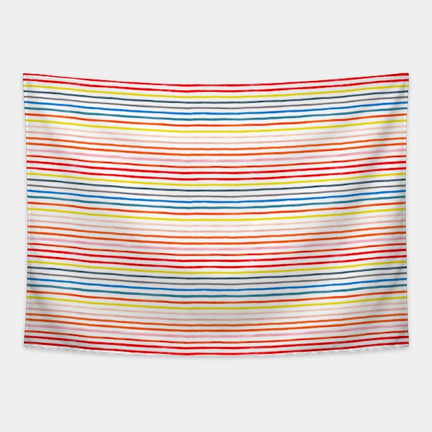 Pocket - Marker Colorful Stripes Tapestry by ninoladesign