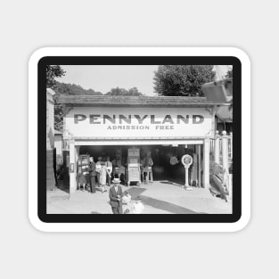 Pennyland Arcade, 1928. Vintage Photo Magnet