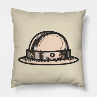 Line art of a Bowler hat Pillow