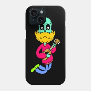 skull cartoon playing guitar Phone Case