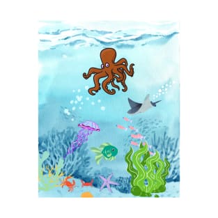 Under the Waves - Sea Animals Ocean T-Shirt