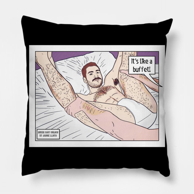 Queer Bait Comics: Buffet Pillow by JasonLloyd