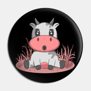 Cute Cartoon Chibi Cow Art | Cow Lover Gift Pin