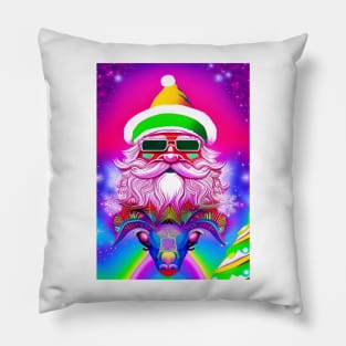 Retro Vintage Pink Santa Clause Pillow