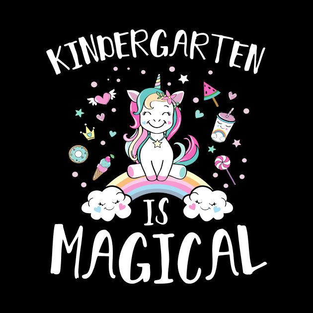 Kindergarten Is Magical Unicorn Back to School Girls by folidelarts