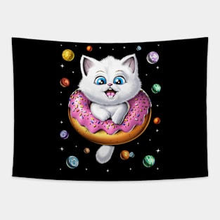 Space Cat Donut Tapestry