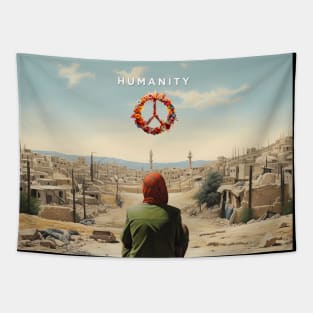 Peace Imperative: Navigating Divisiveness in a World Torn Apart on a Dark Background Tapestry