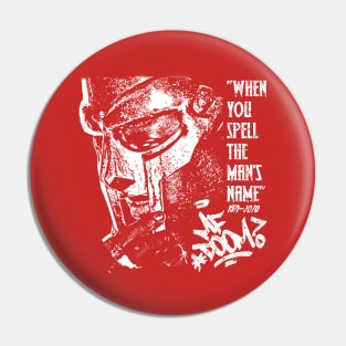 mf doom quote white Pin