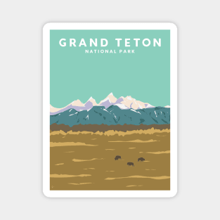 Grand Teton National Park, Wyoming Travel Poster Magnet