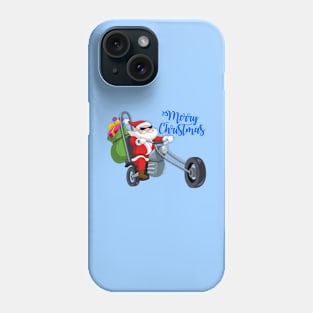 christmas motorcycle santa claus biker Phone Case