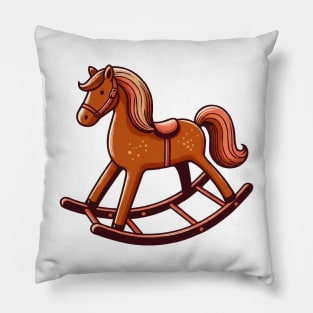 Wooden Rocking Horse Pillow