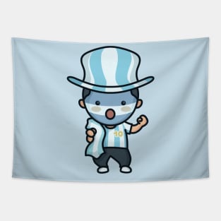 Cute Argentine Soccer Fan Tapestry