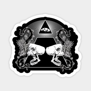 ILLUMINATI OCCULT SECRET SCULLS Magnet