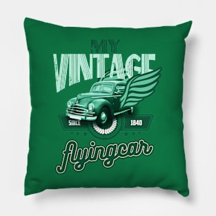 My Vintage Flyingcar Pillow