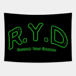 Black&Green Recover Your Dreams Logo Tapestry