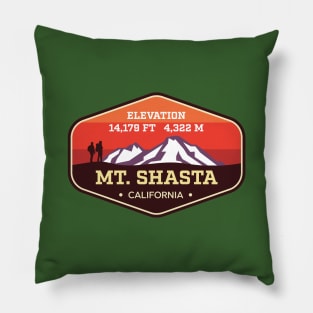 Mt Shasta California - Cascades 14ers Mountain Climbing Badge Pillow