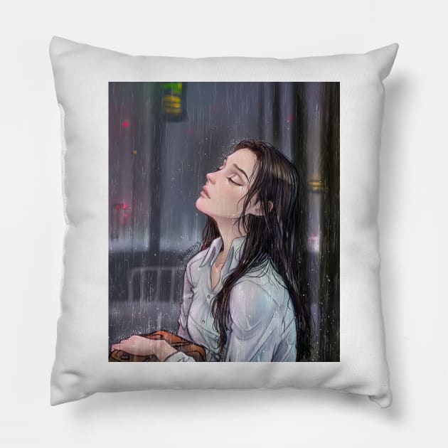 Peace in Rain Pillow by Mari945