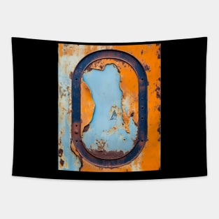 Rusty Letter "O" Monogram O initial Tapestry