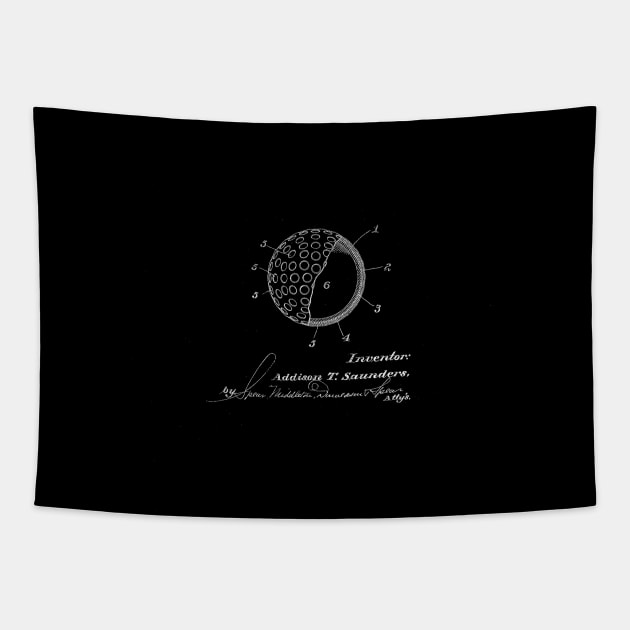 Golf Ball Vintage Patent Drawing Tapestry by TheYoungDesigns