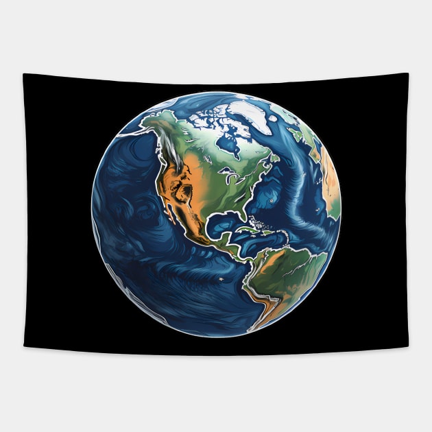 Fantasy Earth Globe Tapestry by Keciu's Shop