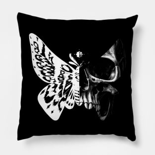 Skull Goth Moth Butterfly Gothic Unique Art Pillow