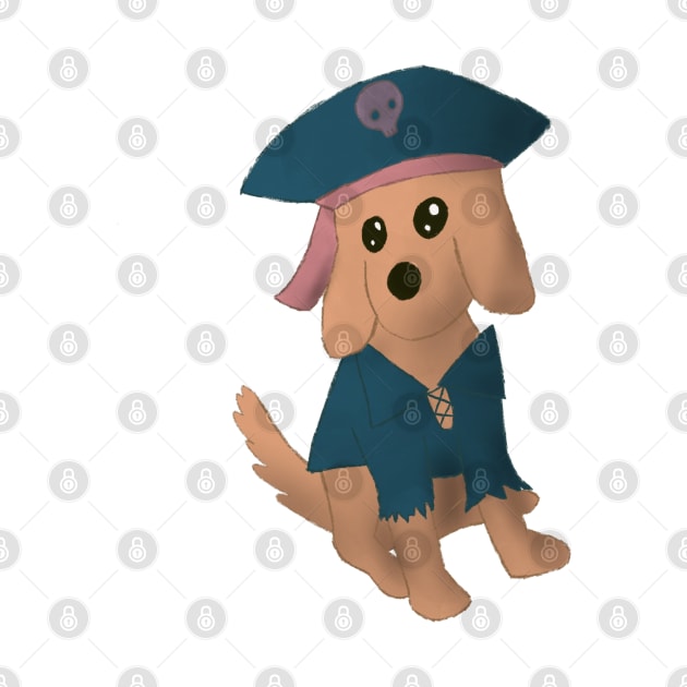 Cute puppy golden retriever dog with pirate costume by SharonTheFirst