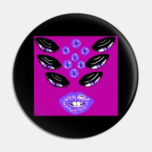 Demon Inside - Purple on Pink Pin