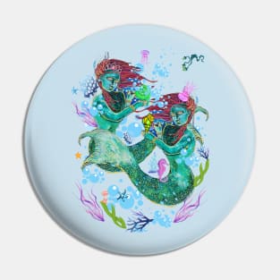 Princesses mermaid in the bubbles sea Pin