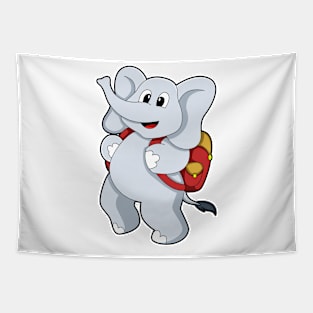 Elephant with Backpack Tapestry