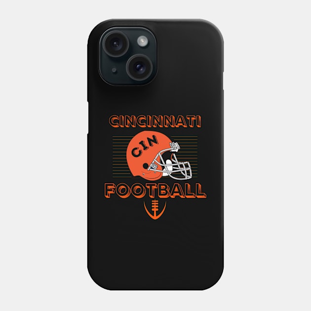 Cincinnati Football Vintage Style Phone Case by Borcelle Vintage Apparel 