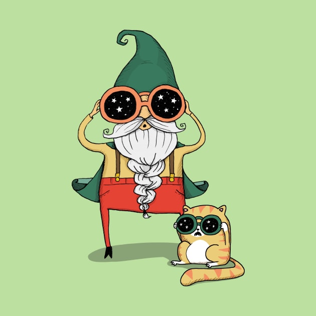 Wizard and Cat by agrapedesign
