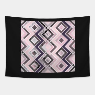 Zigzag pattern of a fluid painting in neon pink and gray Tapestry