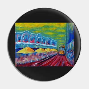 Christchurch Tram - New Zealand - Acrylic on Board Pin