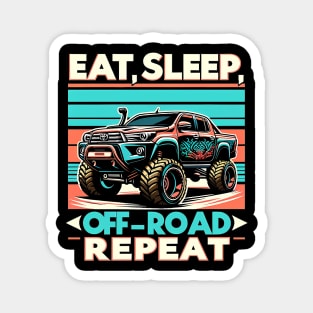 4x4 Adventure Series: 'Eat, Sleep, Off-Road, Repeat' Off-Roading Tee Magnet