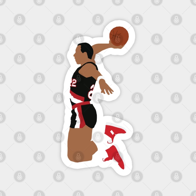 Clyde Drexler Dunk Magnet by rattraptees