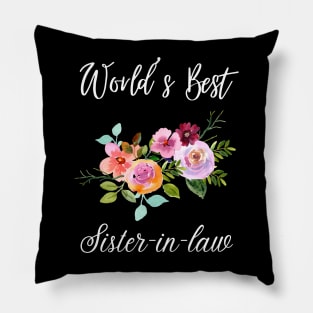 World's best sister-in-law sister in law shirts cute with flowers Pillow