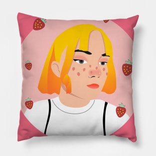 girl strawberry birthday Pillow