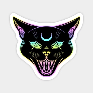 Angry Black withes cat. Happy Halloween Magnet