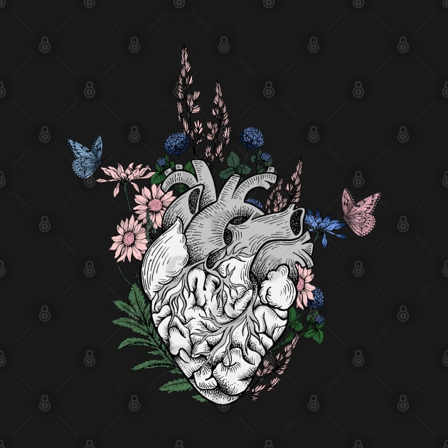 Flowers blooming heart by Dr.Bear