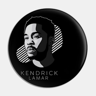 A simple black and white photo of Kendrick Lamar Pin