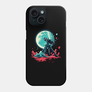 Telescope On Moon Phone Case