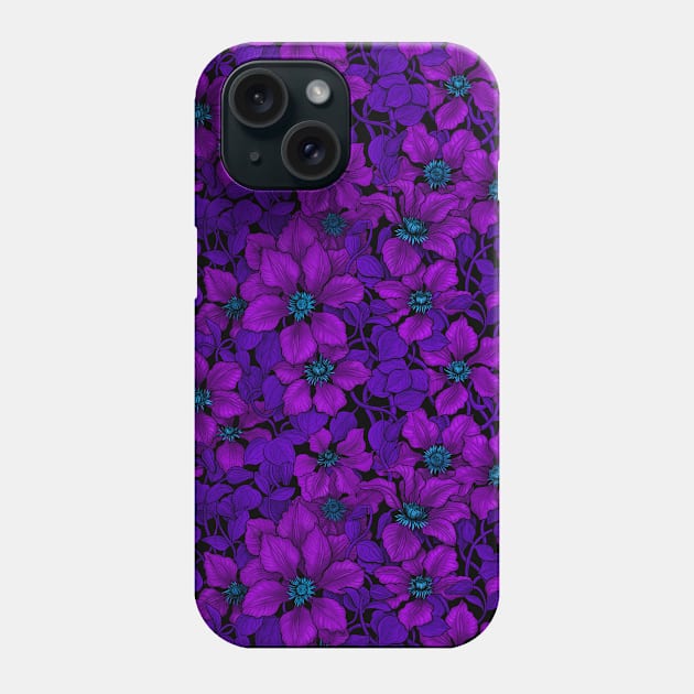 Purple Clematis vine Phone Case by katerinamk