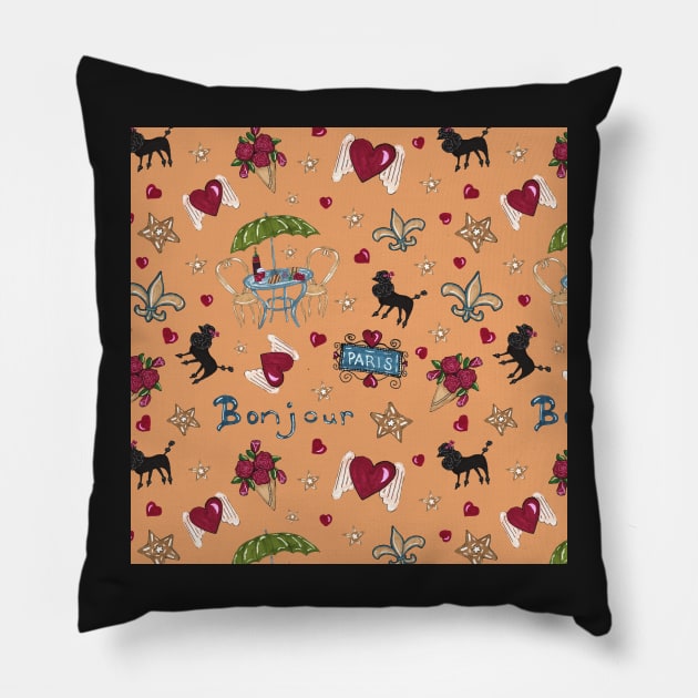 Bonjour Paris! on Copper Pillow by MarcyBrennanArt